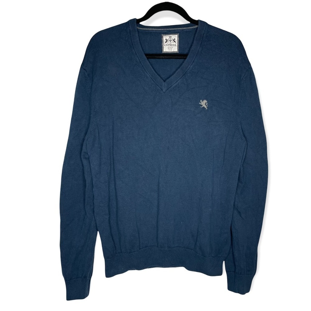 Express men’s blue vneck sweater size xl 100% cotton